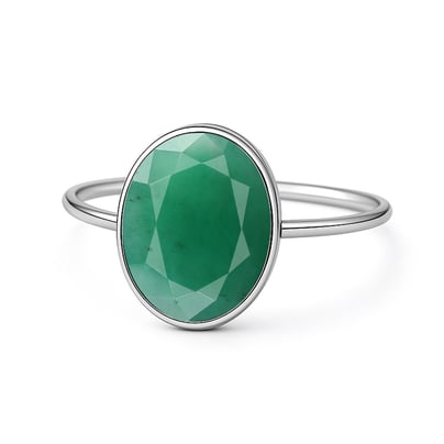 Pure 925 Sterling Silver Emerald Women’s Ring
