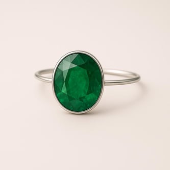 Pure 925 Sterling Silver Emerald Women’s Ring