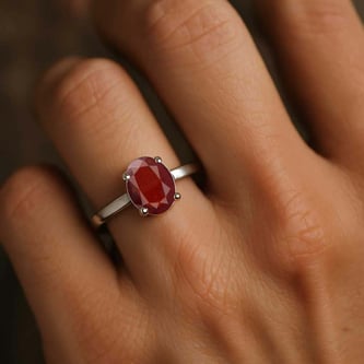 Pure 925 Sterling Silver Hessonite Gomed Ring for Men
