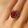 Pure 925 Sterling Silver Hessonite Gomed Women’s Ring