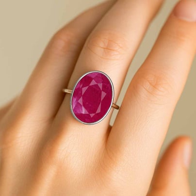 Pure 925 Sterling Silver Ruby Women’s Ring