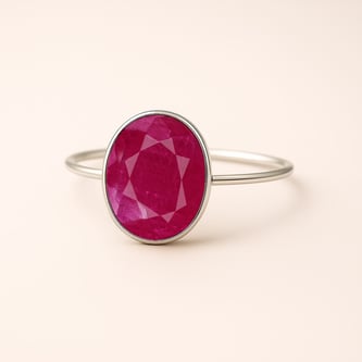 Pure 925 Sterling Silver Ruby Women’s Ring