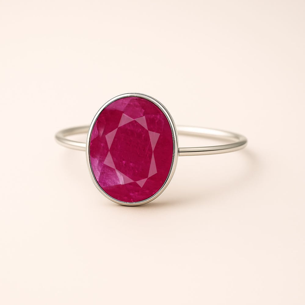Pure 925 Sterling Silver Ruby Women’s Ring