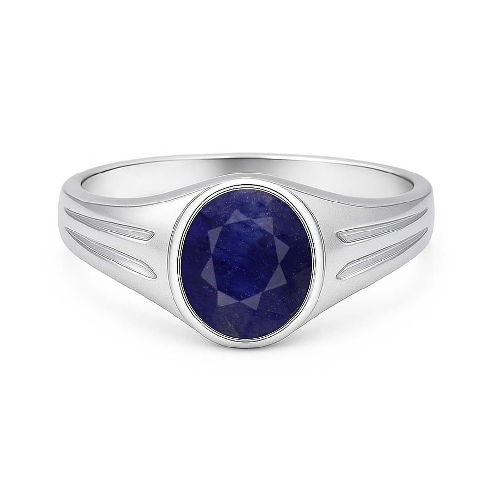 Pure Sterling Silver Neelam (Blue Sapphire) Ratna Women’s Ring