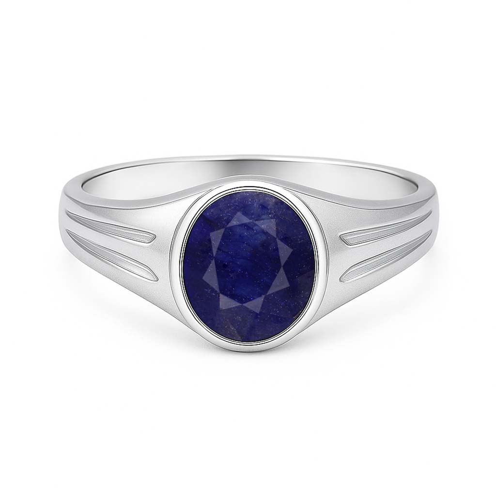 Pure Sterling Silver Neelam (Blue Sapphire) Ratna Women’s Ring