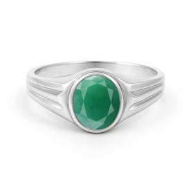 Pure Sterling Silver Panna (Emerald) Ratna Women’s Ring