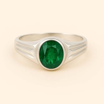 Pure Sterling Silver Panna (Emerald) Ratna Women’s Ring