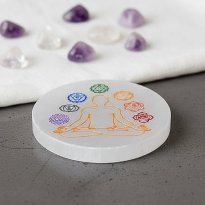 Round Selenite Crystal Charging Plate