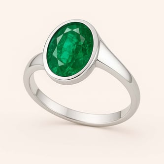 Royal 925 Sterling Silver Emerald Women’s Ring