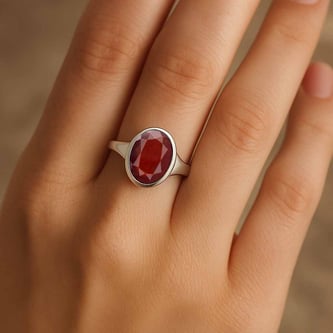 Royal 925 Sterling Silver Hessonite Gomed Women’s Ring