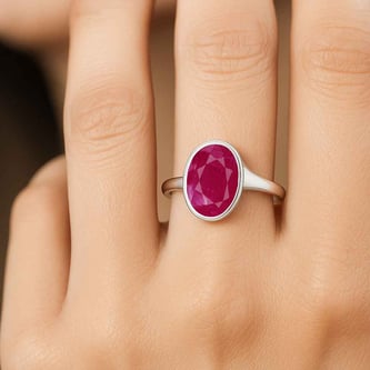 Royal 925 Sterling Silver Ruby Women’s Ring