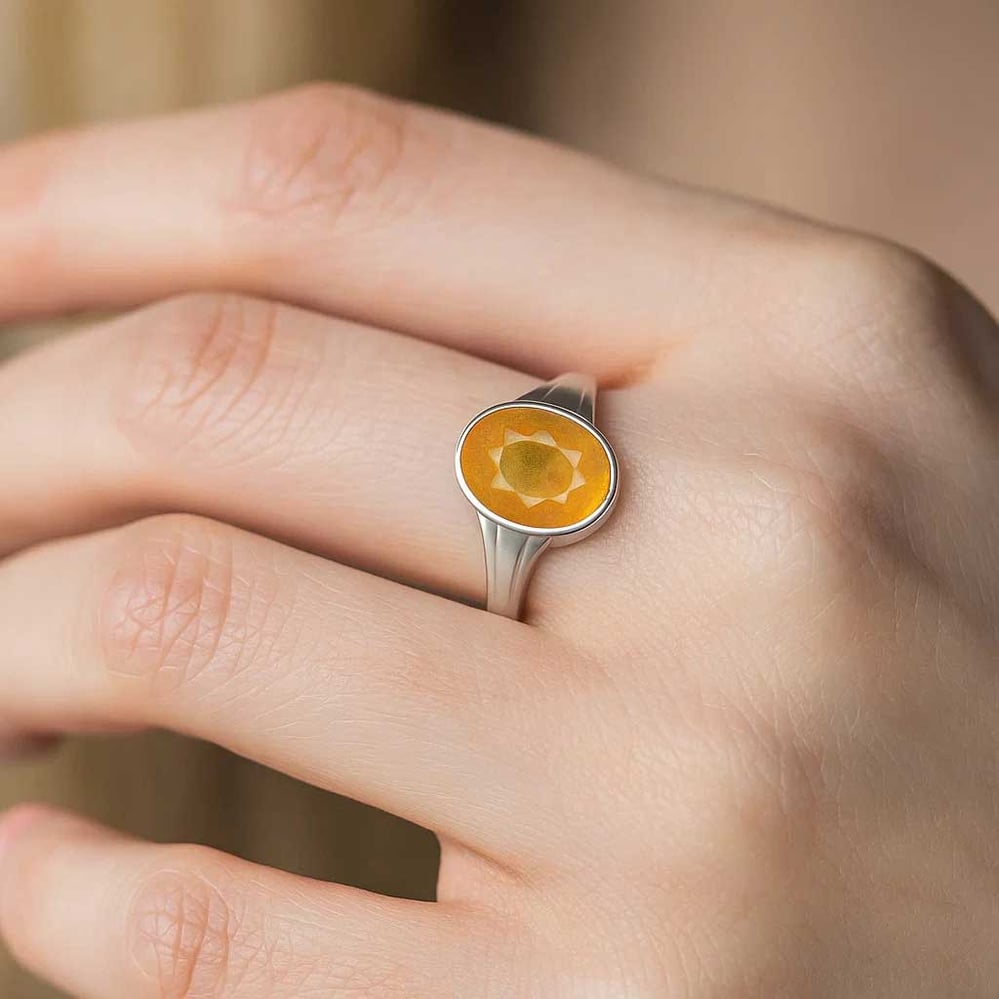 Royal 925 Sterling Silver Yellow Sapphire Women’s Ring