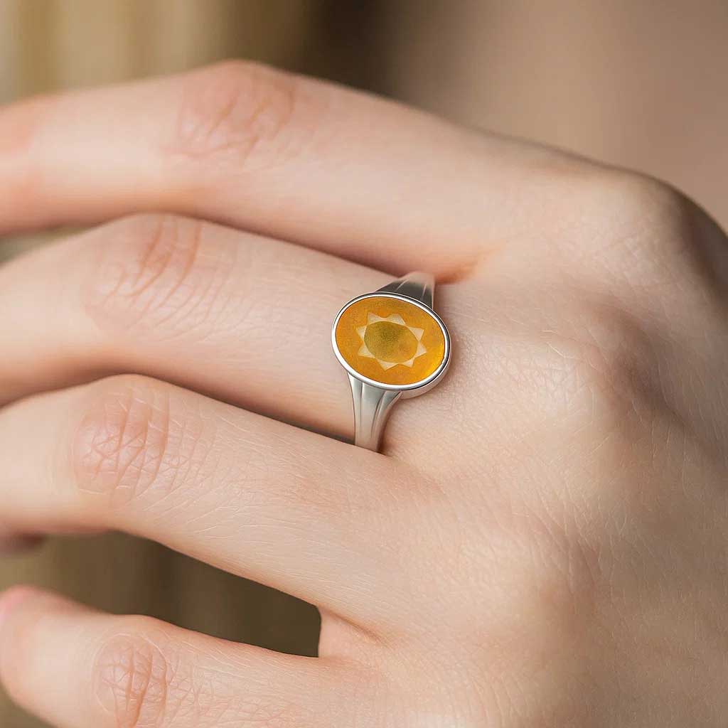 Royal 925 Sterling Silver Yellow Sapphire Women’s Ring
