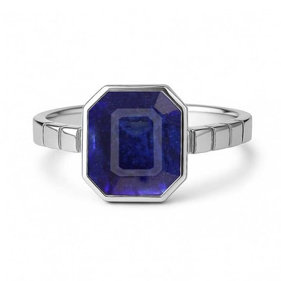 Royal Collection Sterling Silver Blue Sapphire Ring for Women