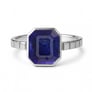 Royal Collection Sterling Silver Blue Sapphire Ring for Women