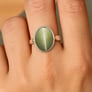 Royal Collection Sterling Silver Cat's Eye Ring for Women
