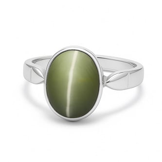 Royal Collection Sterling Silver Cat's Eye Ring for Women