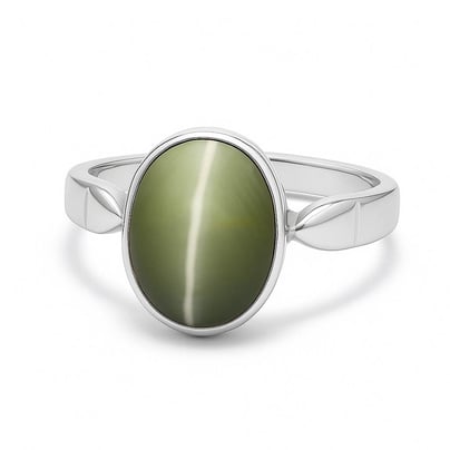 Royal Collection Sterling Silver Cat's Eye Ring for Women