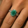 Royal Collection Sterling Silver Emerald Gemstone Ring For Male