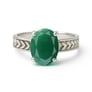 Royal Collection Sterling Silver Emerald Gemstone Ring For Male