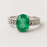 Royal Collection Sterling Silver Emerald Gemstone Ring For Male