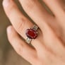 Royal Collection Sterling Silver Hessonite Gomed Gemstone Ring For Male