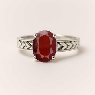 Royal Collection Sterling Silver Hessonite Gomed Gemstone Ring For Male