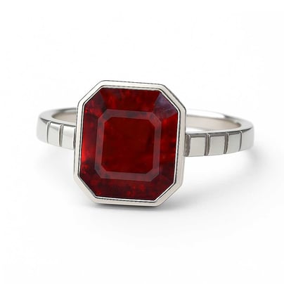 Royal Collection Sterling Silver Hessonite Gomed Ring for Women