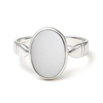 Royal Collection Sterling Silver Opal Ring for Women