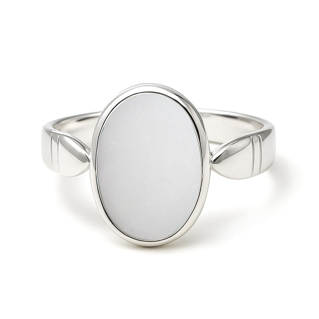 Royal Collection Sterling Silver Opal Ring for Women