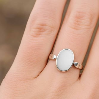Royal Collection Sterling Silver Opal Ring for Women