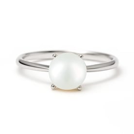 Royal Collection Sterling Silver Pearl (Moti) Ring for Women