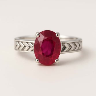 Royal Collection Sterling Silver Ruby Gemstone Ring For Male