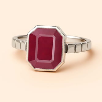 Royal Collection Sterling Silver Ruby Ring for Women