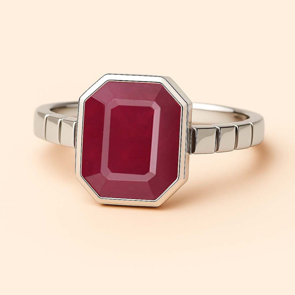 Royal Collection Sterling Silver Ruby Ring for Women