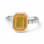 Royal Collection Sterling Silver Yellow Sapphire Ring for Women