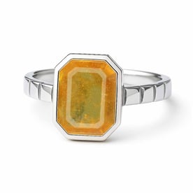 Royal Collection Sterling Silver Yellow Sapphire Ring for Women