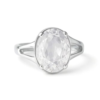 Royal Collection Sterling Silver Zircon Ring for Women
