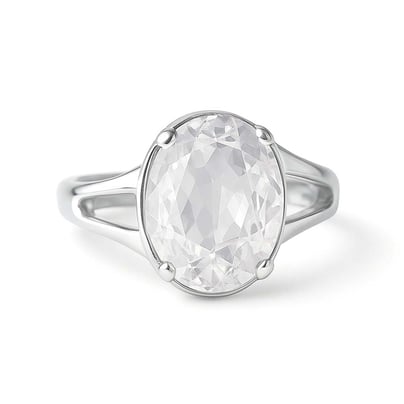 Royal Collection Sterling Silver Zircon Ring for Women