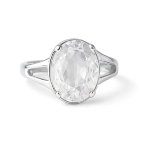 Royal Collection Sterling Silver Zircon Ring for Women