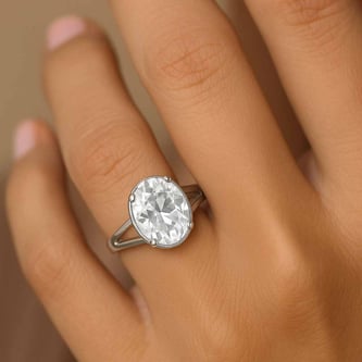 Royal Collection Sterling Silver Zircon Ring for Women