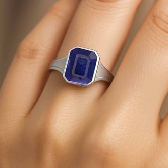 Royal Elite 925 Sterling Silver Blue Sapphire Ladies’ Ring