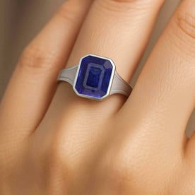Royal Elite 925 Sterling Silver Blue Sapphire Ladies’ Ring