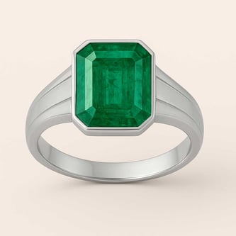 Royal Elite 925 Sterling Silver Emerald Ladies’ Ring