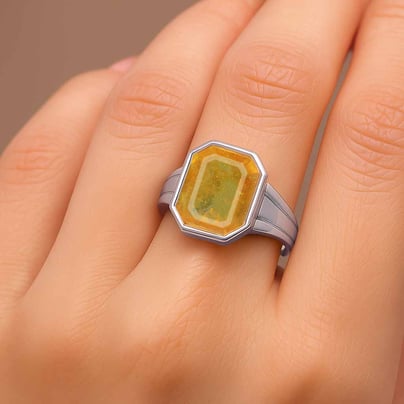 Royal Elite 925 Sterling Silver Yellow Sapphire Ladies’ Ring