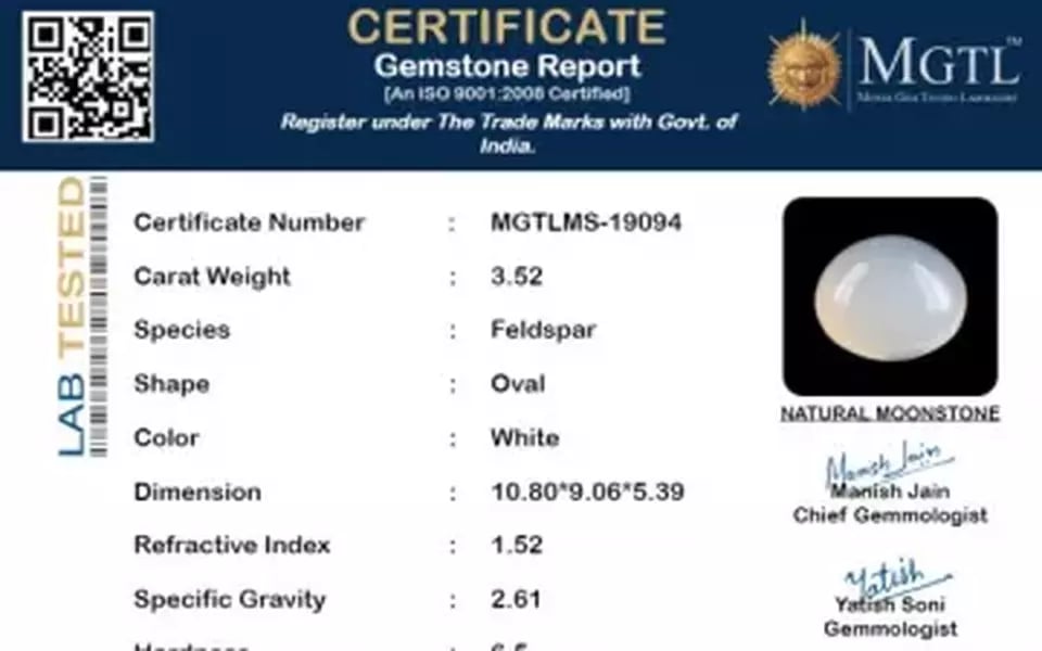 Russian Moonstone - 3.52 Carat Prime Quality MS-19094