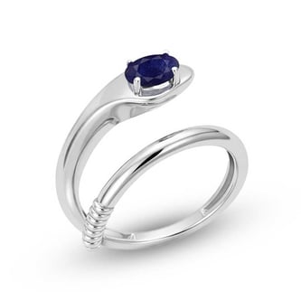 Serpent Silver Blue Sapphire Ring For Men And Women