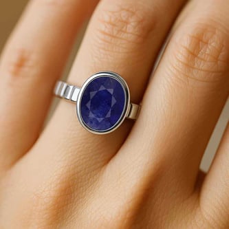 Signature 925 Sterling Silver Blue Sapphire Ladies’ Ring