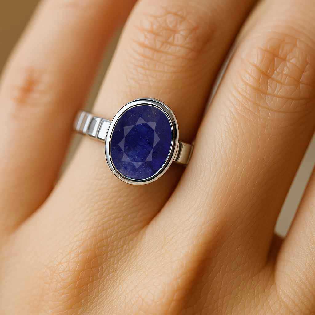 Signature 925 Sterling Silver Blue Sapphire Ladies’ Ring