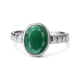 Signature 925 Sterling Silver Emerald Ladies’ Ring